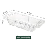 2 Pack Retractable Dish Drying Rack Basket Drainer Over The Sink(Clear) - Close-Up Angle
