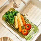 2 Pack Retractable Dish Drying Rack Basket Drainer Over The Sink(Green) - Side View