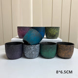 Ceramic Clay Pottery Pots Set Succulent Flower Planter Series 03(Style 01# 8 Pots Set) - Side View