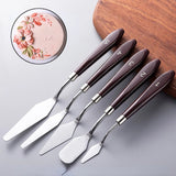 Cake Cream Spatula 5 Pcs/Set Stainless Steel Frosting Spatula Baking Pastry Tools - Side View