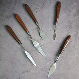 Cake Cream Spatula 5 Pcs/Set Stainless Steel Frosting Spatula Baking Pastry Tools - Top-Down View
