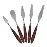 Cake Cream Spatula 5 Pcs/Set Stainless Steel Frosting Spatula Baking Pastry Tools - Close-Up Angle