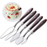 Cake Cream Spatula 5 Pcs/Set Stainless Steel Frosting Spatula Baking Pastry Tools - Low Angle