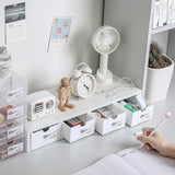 4 Pcs Set Stackable Desktop storage Box Drawer Transparent Plastic Stationery Cosmetic Organizer Box(Clear) - 45-Degree Angle