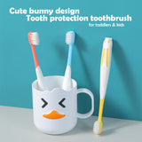 10 Pcs Set Rabbit Shape Super Soft Children's Toothbrushes for 2 to 8 Years - Front View