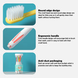 10 Pcs Set Rabbit Shape Super Soft Children's Toothbrushes for 2 to 8 Years - 45-Degree Angle
