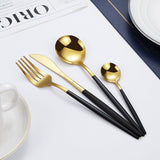4 Pcs Set Stainless Steel Cutlery Set Spoon Fork Knife with Gift Box - Top-Down View