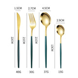 4 Pcs Set Stainless Steel Cutlery Set Spoon Fork Knife with Gift Box - 45-Degree Angle