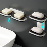 Portable Soap Holder Wall Storage Rack Organizer Bathroom Accessories Double Layer Holder - Extra Image