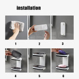 Portable Soap Holder Wall Storage Rack Organizer Bathroom Accessories Double Layer Holder - Extra Image