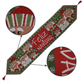 Christmas Table Runner thickened knitted Dining Tablecloth Xmas Party Decor(Santa Claus) - Rear View
