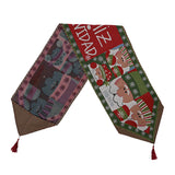 Christmas Table Runner thickened knitted Dining Tablecloth Xmas Party Decor(Santa Claus) - Close-Up Angle