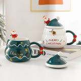 Christmas Cup Gift Box Ceramic Mug Set Mug Gift Set Christmas Coffee Cup(Santa Claus) - Top-Down View