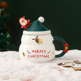 Christmas Cup Gift Box Ceramic Mug Set Mug Gift Set Christmas Coffee Cup(Bell) - 45-Degree Angle