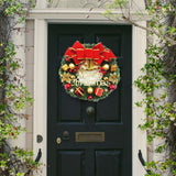 Christmas Wreath Door Garland Decoration Front Door Hanging Flowers Tree Decor(J1-2) - Side View