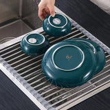 Kitchen Roll-Up Dish Drying Rack Foldable Drainer Over Sink 304-Stainless Steel(Small:47*24cm) - 45-Degree Angle