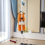 Freestanding Coat Rack with 12 Hooks 3-Tier Metal Hat Hanger Coat Tree(White) - Front View