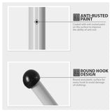 Freestanding Coat Rack with 12 Hooks 3-Tier Metal Hat Hanger Coat Tree(White) - Side View