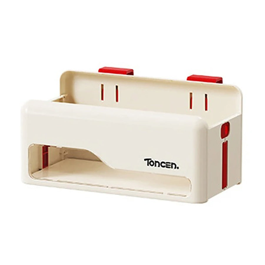 Foldable Hanging Storage Box No Drilling Required Wall-mounted Organizer (White)