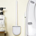 Silicone Flexible Head Deep Cleaning Toilet Brush with Wall Mount Holder