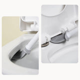Silicone Flexible Head Deep Cleaning Toilet Brush with Wall Mount Holder