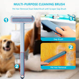 Multi-Purpose Cleaning Brush Pet Hair Removal Dual-Sided Brush with Scraper Gap Brush - Front View