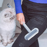 Multi-Purpose Cleaning Brush Pet Hair Removal Dual-Sided Brush with Scraper Gap Brush - Rear View