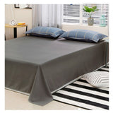 Blue Plaid Pattern Aloe Cotton Flat Sheet Quilt Cover Pillowcases 4pcs Bedding Set Duvet Doona Quilt Cover Set (Double) - 45-Degree Angle