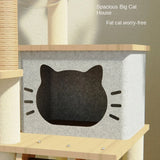 Cat Scratcher Bed Tower with Hammock Climbing Flower Tree Condo Ladder 120cm(Light Grey) - 45-Degree Angle
