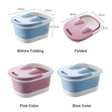 Foot Spa Water Pedicure Foldable Bucket Folding Massage Footbath Soaking Basin(Blue) - Top-Down View