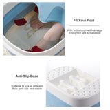 Foot Spa Water Pedicure Foldable Bucket Folding Massage Footbath Soaking Basin(Blue) - Rear View