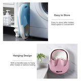 Foot Spa Water Pedicure Foldable Bucket Folding Massage Footbath Soaking Basin(Blue) - Close-Up Angle