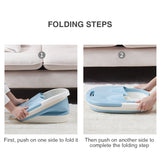 Foot Spa Water Pedicure Foldable Bucket Folding Massage Footbath Soaking Basin(Blue) - Low Angle