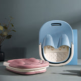 Foot Spa Water Pedicure Foldable Bucket Folding Massage Footbath Soaking Basin(Pink) - Side View