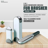 3 in 1 Furs Brusher Pet Hair Lint Remover Brush Self-cleaning Base - Front View