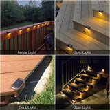 4 Pack SolarPower Deck Lights Outdoor Step Lights Waterproof LED lights - Side View