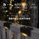 4 Pack SolarPower Deck Lights Outdoor Step Lights Waterproof LED lights - 45-Degree Angle