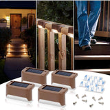 4 Pack SolarPower Deck Lights Outdoor Step Lights Waterproof LED lights - Close-Up Angle