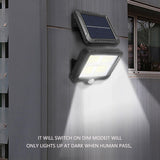Solar Powered Light Patio Outdoor Motion Sensor Wall Lamp - Rear View