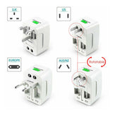Dual USB Portable Electric Plug Power Socket Adapter International Travel Universal Charger Converter EU UK US AU - Side View