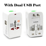 Dual USB Portable Electric Plug Power Socket Adapter International Travel Universal Charger Converter EU UK US AU - Top-Down View