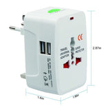 Dual USB Portable Electric Plug Power Socket Adapter International Travel Universal Charger Converter EU UK US AU - 45-Degree Angle