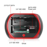 All In One Docking Station USB Dual-Bay Hard Drive 2.5 3.5 IDE SATA SSD Card Reader