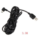 Dash Cam Mini USB Right Turn Extra Long Charging Cable 3.5M Dash Dashboard Lead - Top-Down View