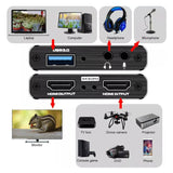4K 1080P 60FPS HDMI to USB 3.0 Video Capture Card For PS4/PC/OBS Nintendo Switch - Side View