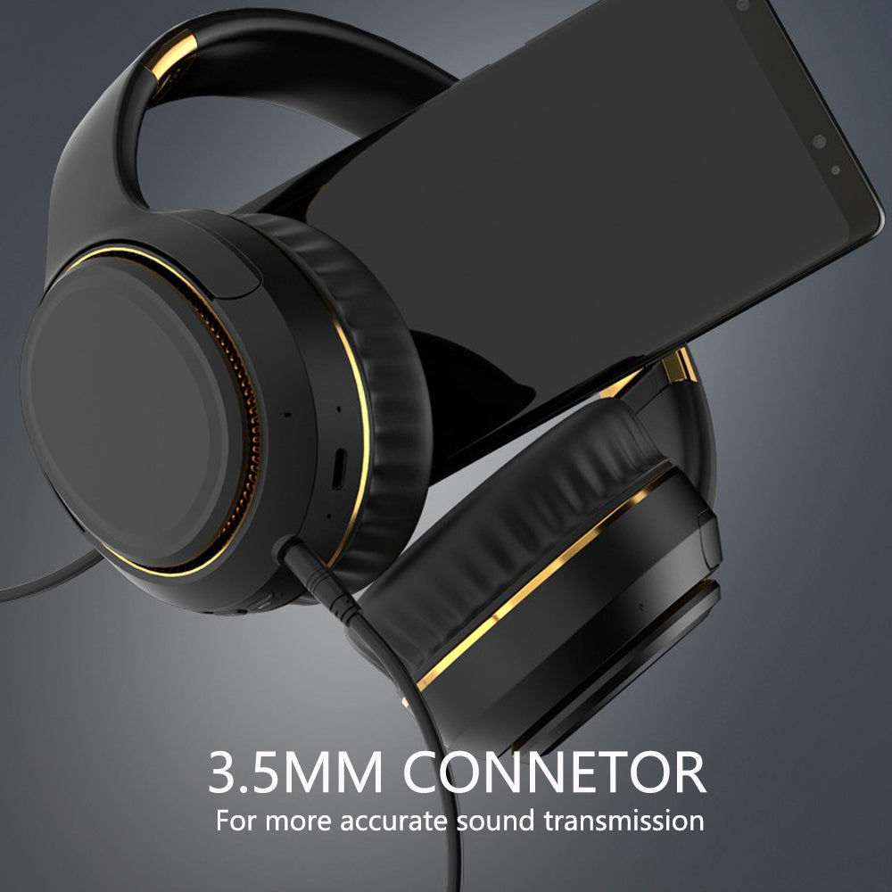 JR H6 Foldable Bluetooth 5.3 Wireless Headphone Over Ear Active Noise Cancelling Deep Bass Headset (Black)