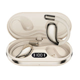 Wireless Earhook Sports Headphones Open-Ear Bluetooth 5.4 Sweat-Resistant Earphones (Beige)