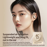 Wireless Earhook Sports Headphones Open-Ear Bluetooth 5.4 Sweat-Resistant Earphones (Beige) - 45-Degree Angle
