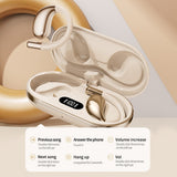 Wireless Earhook Sports Headphones Open-Ear Bluetooth 5.4 Sweat-Resistant Earphones (Beige)