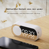 Wireless Bluetooth Speaker Alarm Clock Music Radio Player Timer Hands-Free Calling (Pink)